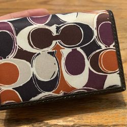 Coach Special Edition Bifold Wallet With Colorful C Design