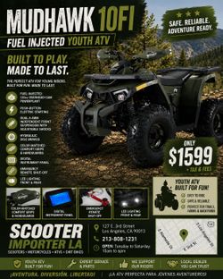 🛻🔥 DENAGO MUDHAWK 10FI FUEL-INJECTED YOUTH ATV 🔥🛻