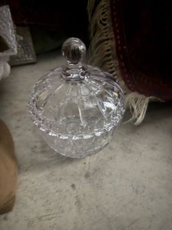 Glass candy jar and lid