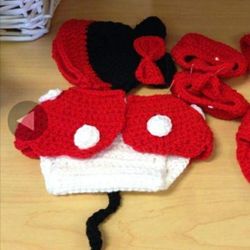 Minnie mouse diaper cover set photo prop