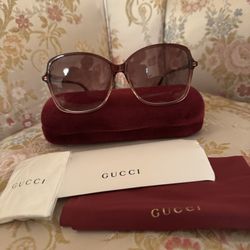 Gucci Monogram GG Sunglasses New Pink Oversized Square