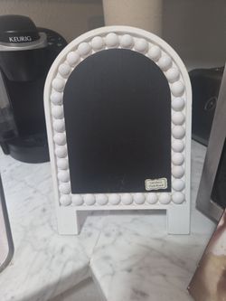 Arched Beaded Wood Chalkboard Sign Stand