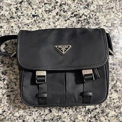 Re-Nylon and Saffiano Leather Shoulder Bag