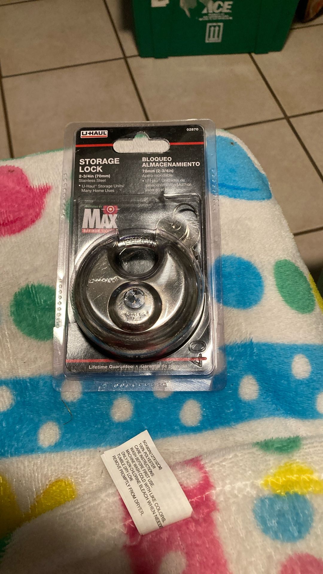 U-Haul 02870 Storage Lock Disc New