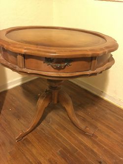 Antique wood side table