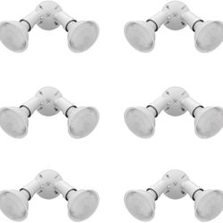 Lithonia Lighting Adjustable Twin Par Outdoor Flood Light Fixture, White, 6 Pack