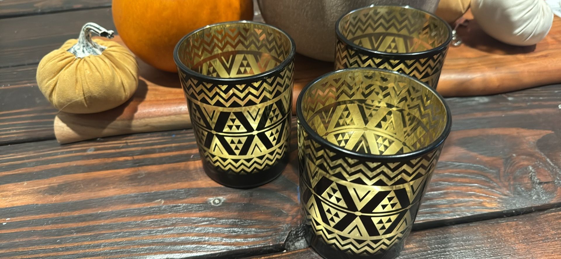 Three Boston Internation candleholders