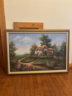 Cottage painting signed by artist