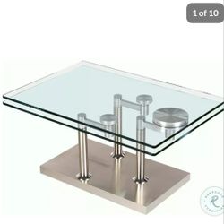  Clear Glass Motion Cocktail Table
