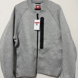 Nike Sportswear Tech Fleece Bomber Jacket Mens Large Full-Zip FB8008 Gray