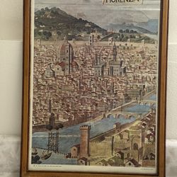 Vintage Print Florence Italy 