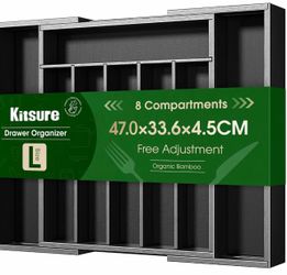 Kitchen Drawer Organizer Bamboo - Utensils Organizer (New)