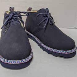 BEARPAW Women's Grace Suede Lace w/Rain & Stain Repellent Dark Blue Women's Size 8.5 NEW