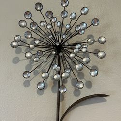Modern Crystal Dandelion Metal Wall Art – Sparkling Decorative Sculpture”