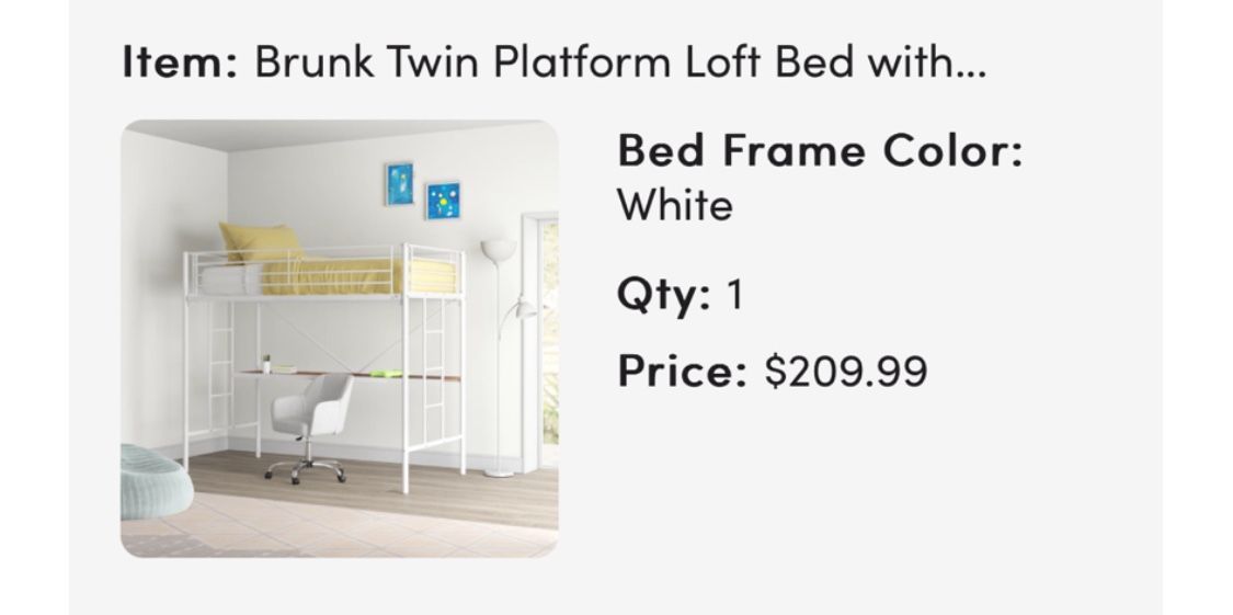 Twin Loaf bed with Desk