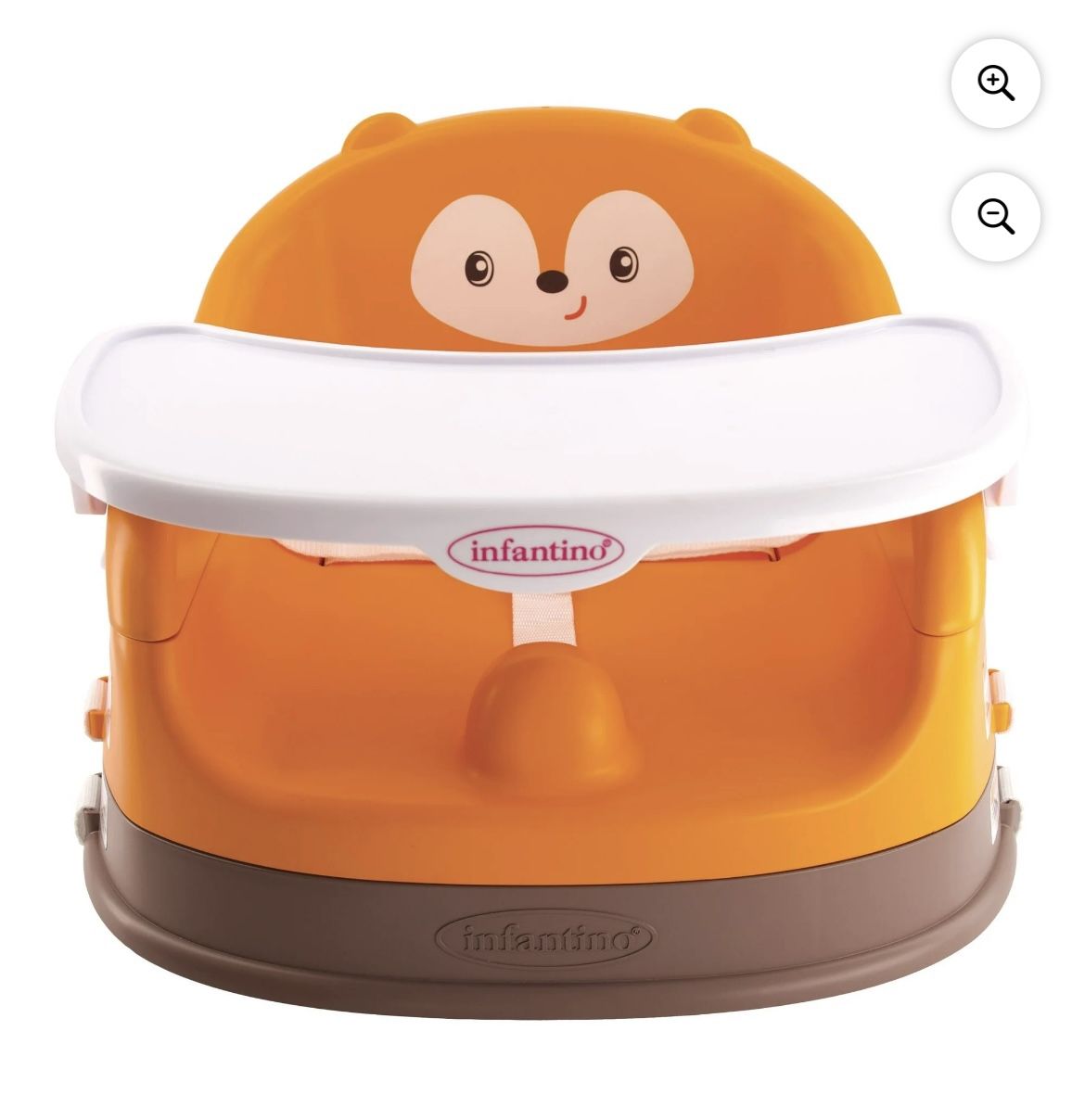 Infantino Grow-with-Me 4-in-1 Baby to Toddler High Chair Booster Seat, Unisex, Orange Fox