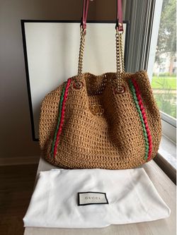 Gucci Raffia Tote