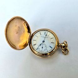 1902 Elgin Model 2 (0s) Grade 269 (7 Jewel) 14k Hunter Gold Pendant Pocket Watch