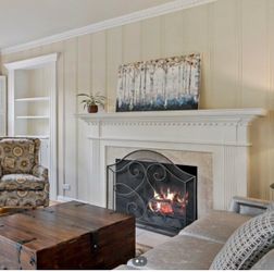 Ballard-Style Wrought Iron Fireplace Screen – Scroll Design