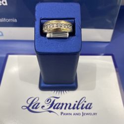 10k Wedding Band With Diamonds 