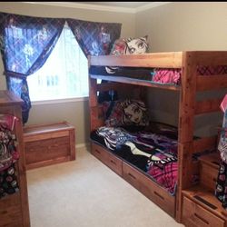 Solid Wood Bunk Beds With Stairs!