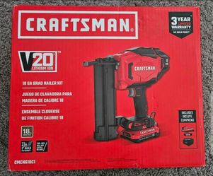 Craftsman 18 GA Brad Nailer Kit (Battery & Charger included)