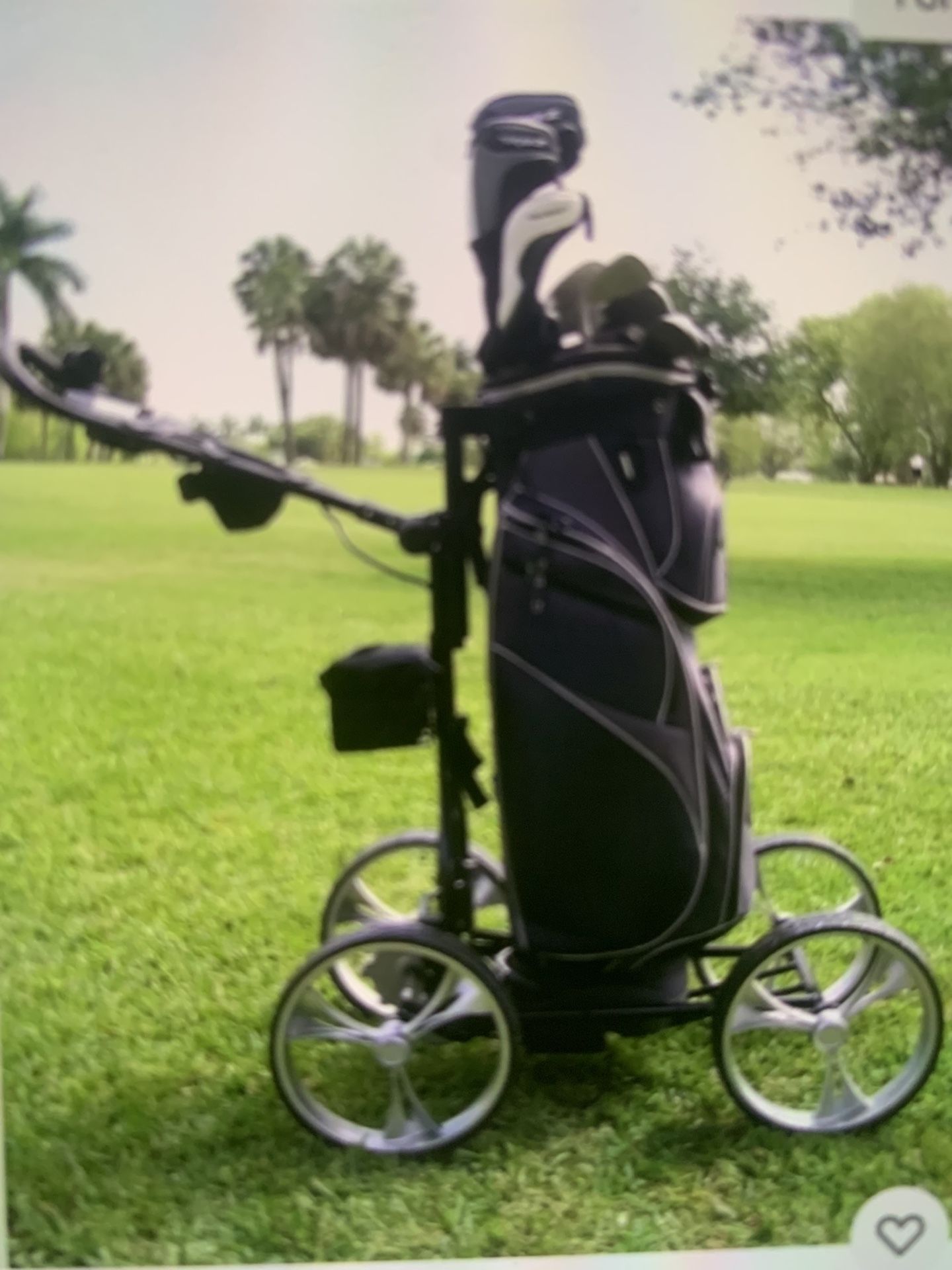 Golf bag 4 wheel cart  Available in black 