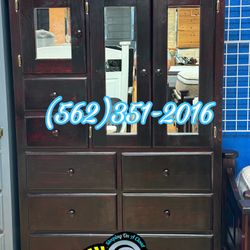 Pinewood Closet Wardrobe Mirror Armoire Dresser Luxury