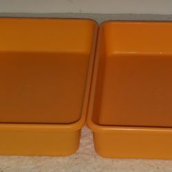 Orange Interlocking Plastic Storage Bins