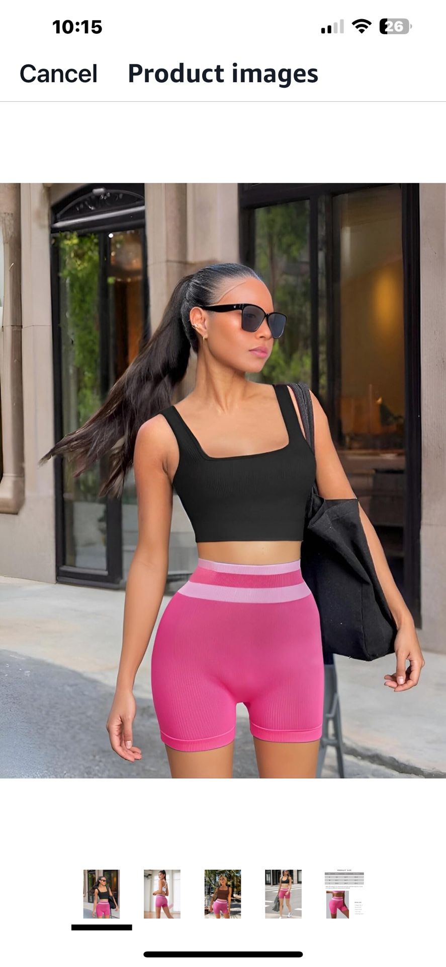 Hot Pink Yoga Shorts Ribbed Material
