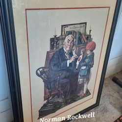 Norman Rockwell Framed Picture And Plate