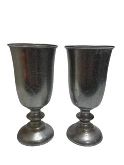 Vintage Wilton Armetale USA Pewter Tavern Goblets Chalices (2) Wine Water Cups