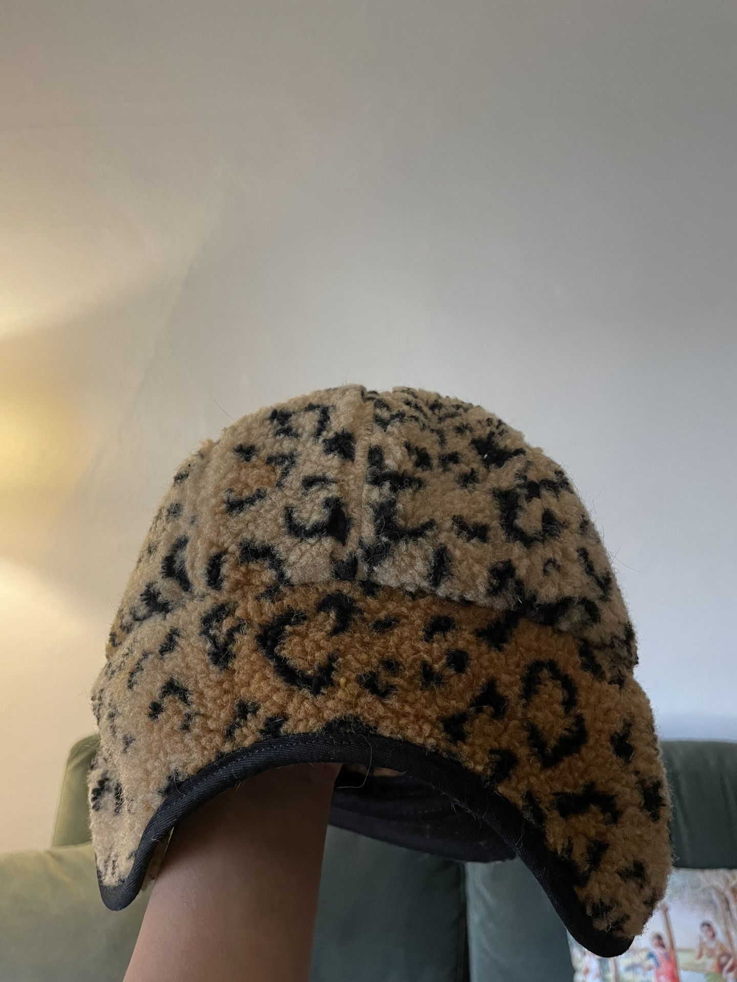 Supreme Leopard Polar Fleece Earflap Camp Cap Gold for Sale in San
