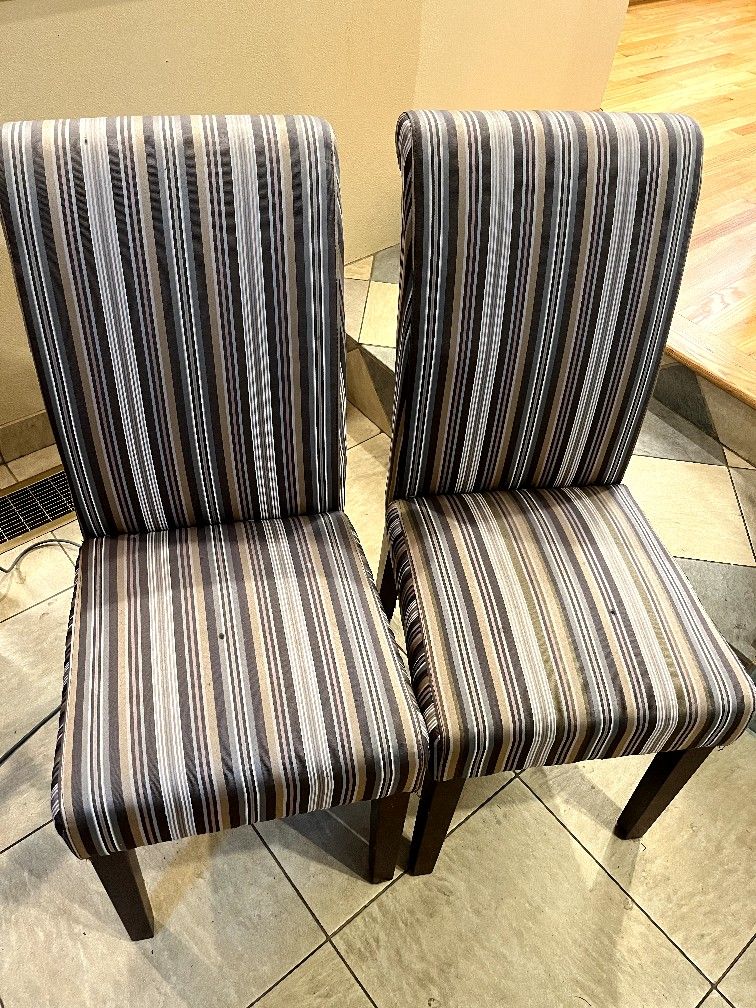 Straight-back Cushioned Chairs (2)