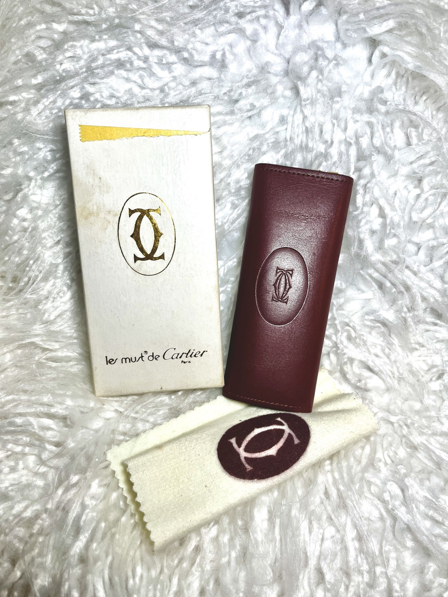 Cartier Burgundy Leather four key holder