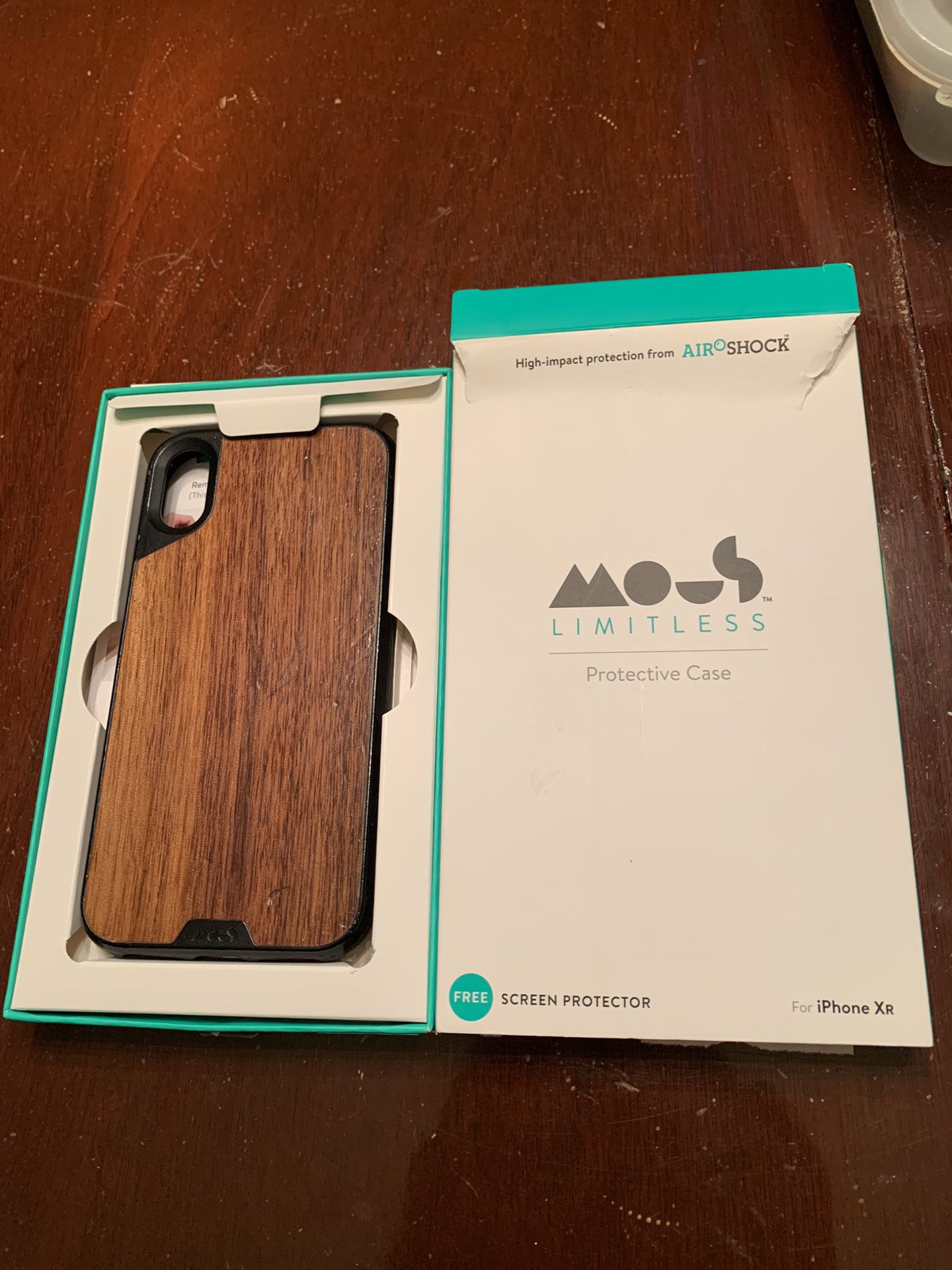 Mous - Protective Case iPhone XR - Limitless 2.0 - Walnut - Screen Protector Included 