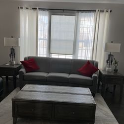 Living Room Set. 2 End Tables 2 Lamps Sofa And Coffee Table For 1,000.