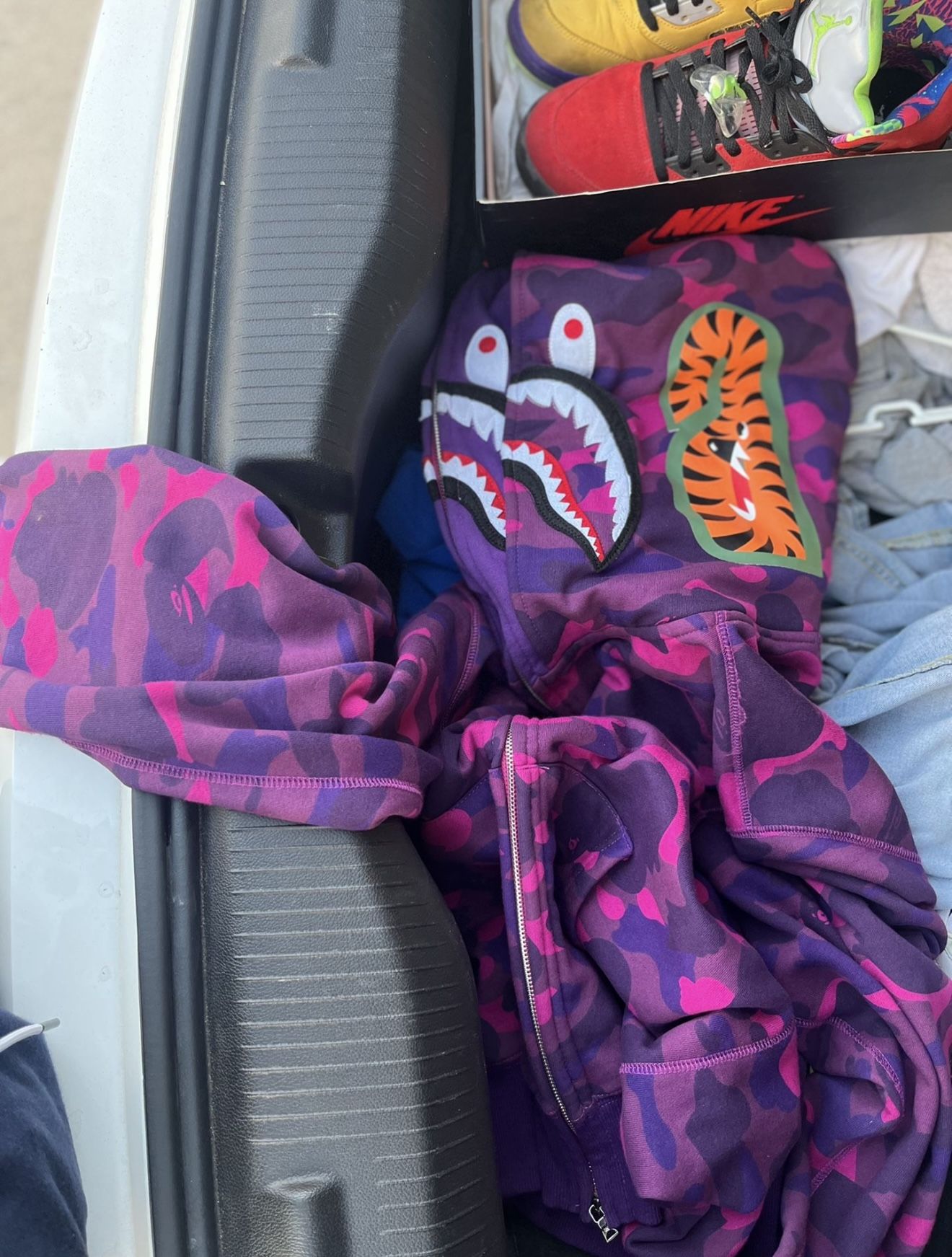 Bape Double Hoodie Purple