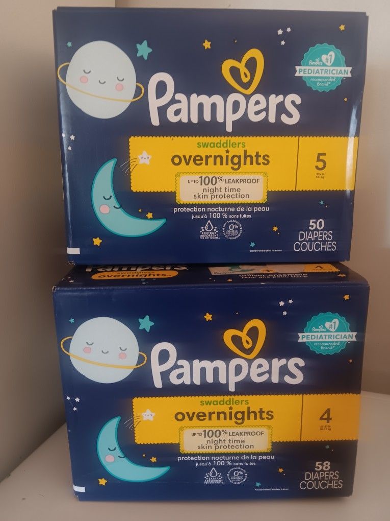 Pampers Overnights Size 4, 5