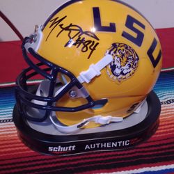 LSU Signed Mini Helmet 