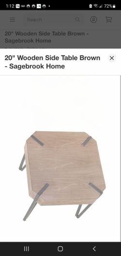 A Pair of 20" Wooden Side Table Brown - Sagebrook Home 

