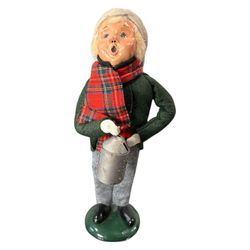 Vintage Byers Choice Christmas Caroler Man With Lantern 1988