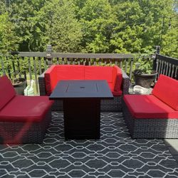Outdoor Patio Sectional With Fireplace