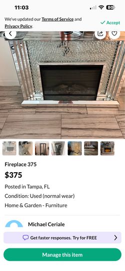 Fireplace n Brand new bathroom lights