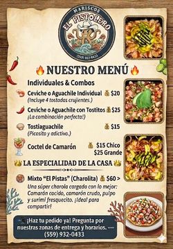 Mariscos el Pistolero te ofrece entregas a domicilio viernes y sábados en visalia ca. sacando pedidos desde miércoles y jueves