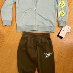 Nike Kids Cotton Set Hoodie & Pants, Size 6 / Medium