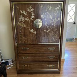 Vintage Oriental Armoire Cabinet