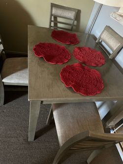 Table and four chairs