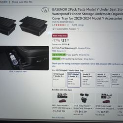 Tesla Model Y Under Seat Storage Box