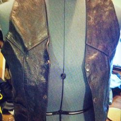HUDSON LEATHER CO VINTAGE GENUINE LEATHER  VEST SIZE MEDIUM